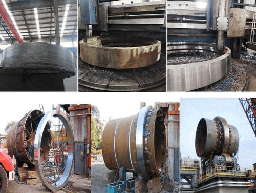 Kiln Shell with Kiln Tyre Welded fitted fabrications steels Sponge Iron Plant Equipment